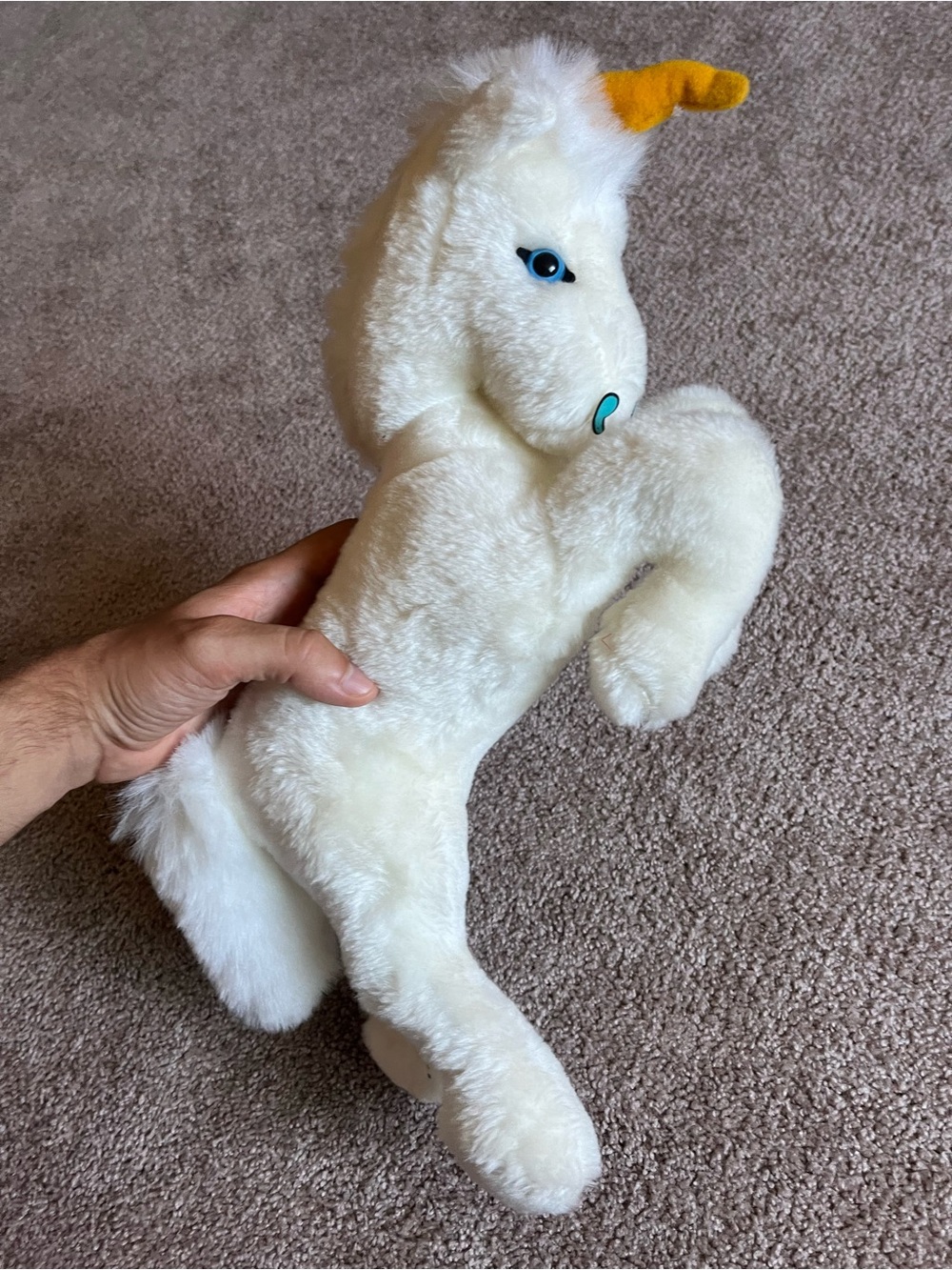 VTG 80’s Mighty Star White Unicorn Plush Toy - Picture 2 of 4